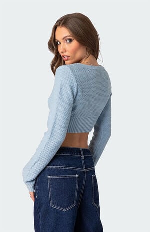 V Neck Cropped Cardigan image number 5