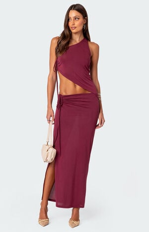 Frankie Drawstring Slit Maxi Skirt image number 1