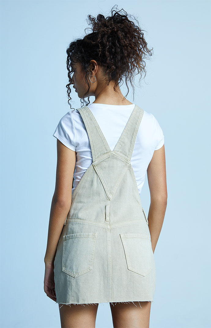 Tan top skirt overalls