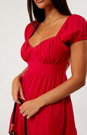 Dainty Trim Tie Back Mini Dress image number 2