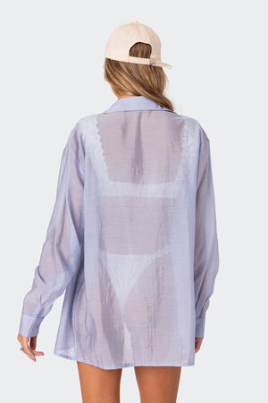 Bryce Oversized Sheer Button Shirt image number 5