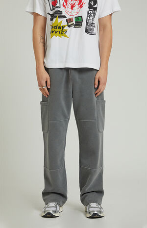 Charcoal Kyler Fleece Baggy Cargo Sweatpants image number 2