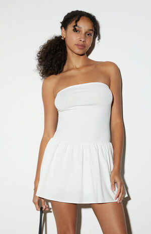 Strapless Drop Waist Mini Dress image number 2