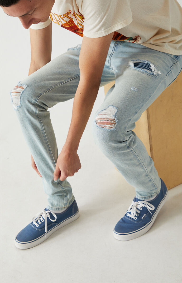 Light Ripped Stacked Skinny Jeans