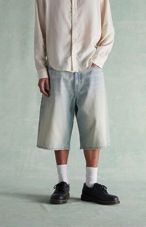 Light Blue Baggy Denim Shorts image number 2