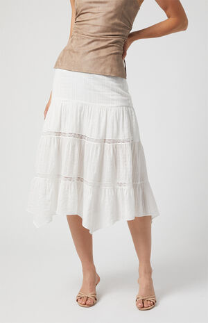 Lace Tiered Midi Skirt image number 1