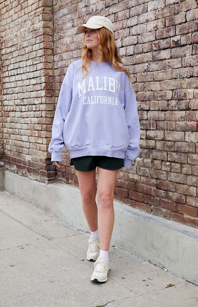 John Galt Light Blue Malibu Crew Neck Sweatshirt PacSun