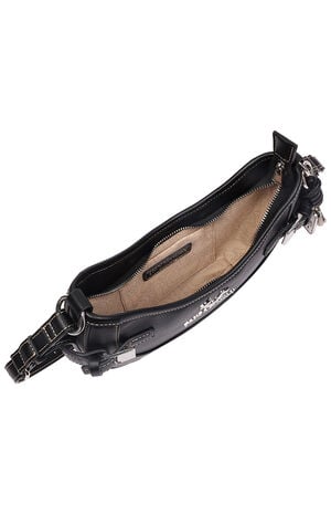 Black Blake Smooth Belted Hobo Bag image number 7