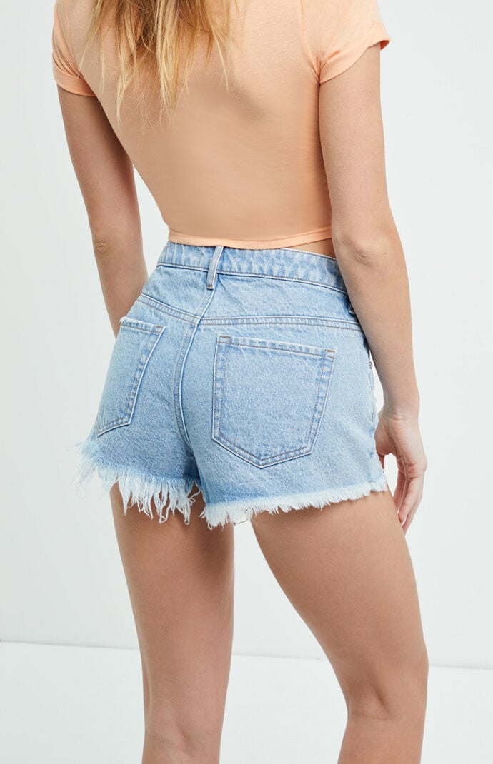 Pacsun lido blue high waisted denim festival shorts deals