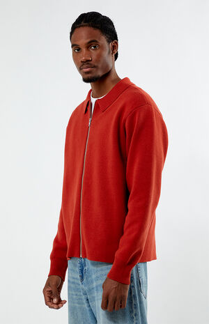 Zip Collared Sweater Jacket image number 3