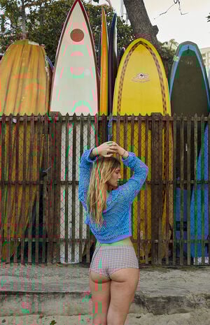 Plaid Reina Swim Shorts image number 1