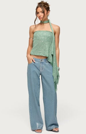 Two Piece Knit Scarf Top image number 4