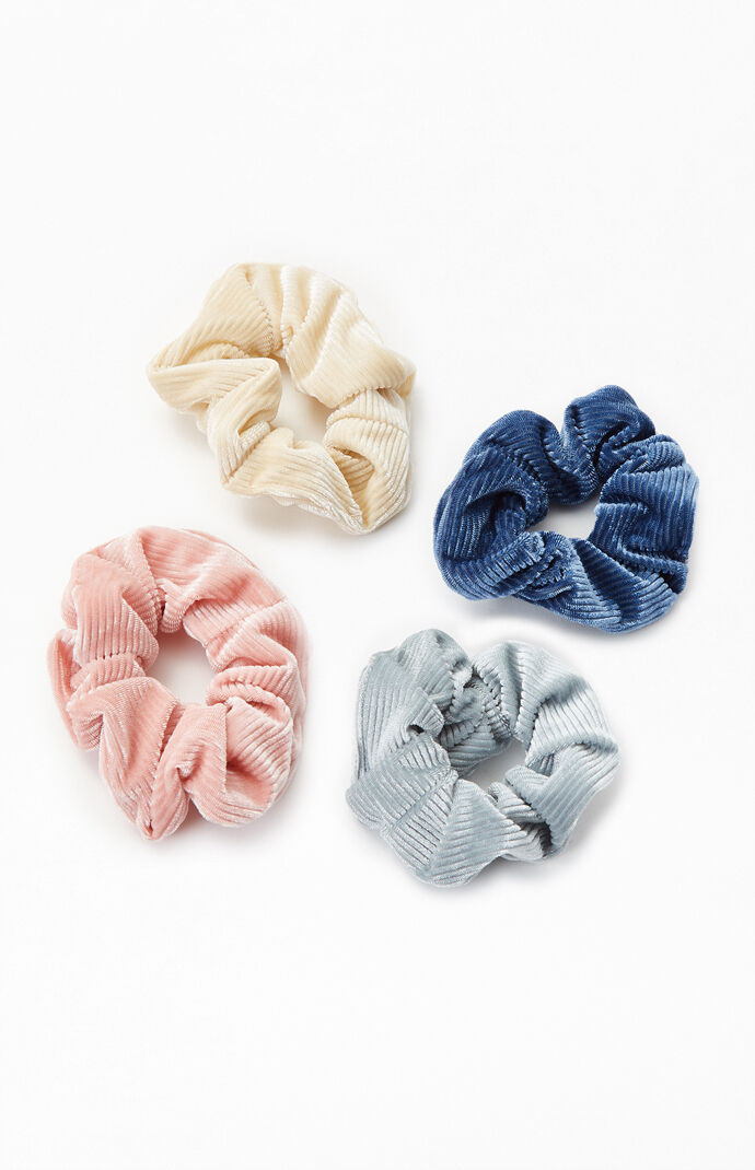 4 Pack Cord Velvet Scrunchies