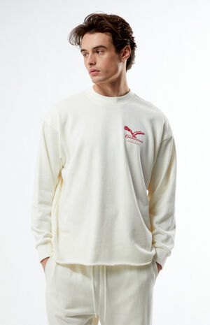 By PacSun Eureka Raw Hem Crew Neck Sweatshirt image number 1