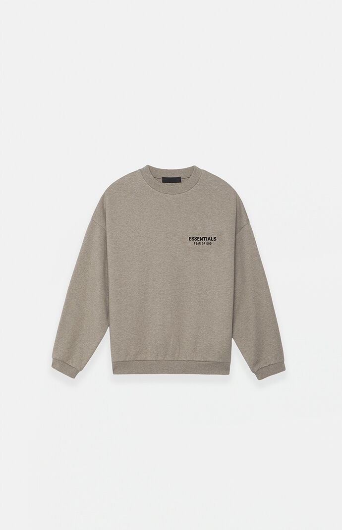Fear of God Essentials Kids Heather Grey Fleece Crew Neck Sweatshirt |  PacSun