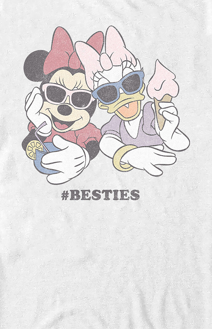 Women's Disney Minnie & Daisy Besties T-Shirt In White - Size Large