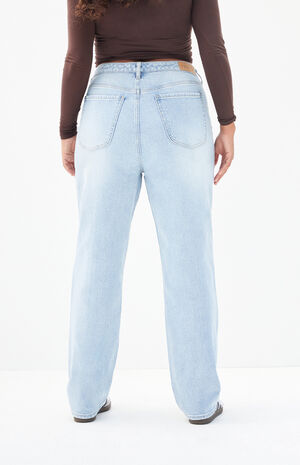Stretch Light Indigo Curve Dad Jeans image number 4