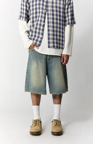 Parker Baggy Jean Shorts Medium Blue image number 2