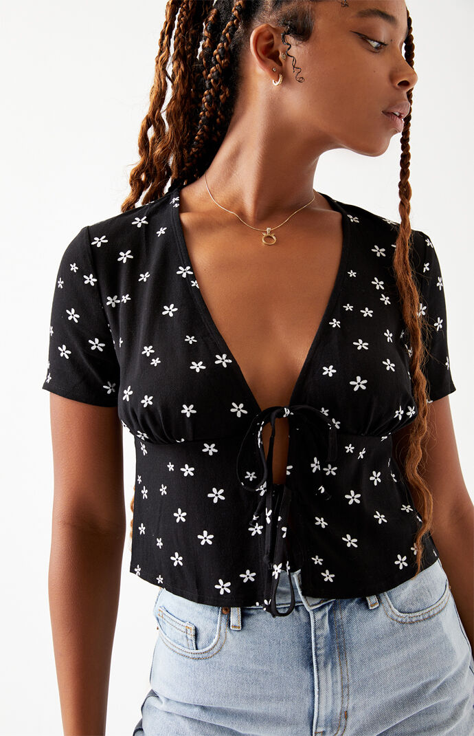 Double Tie Woven Top