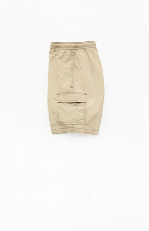 Green Baggy Cargo Crinkle 8" Swim Trunks image number 3