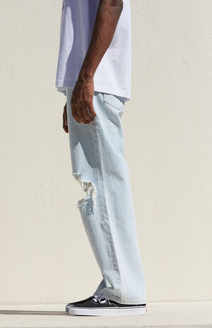 Light Indigo Baggy Ripped Jeans image number 3