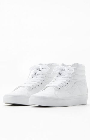 vans sk8 hi white on feet