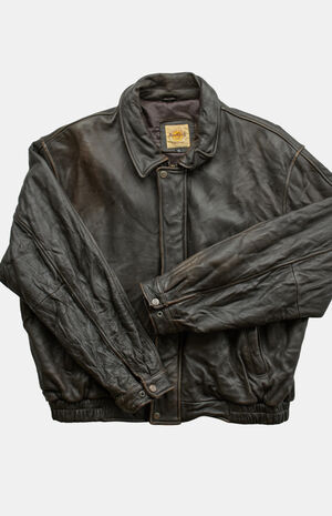 90s Hard Rock Cafe Leather Jacket image number 2