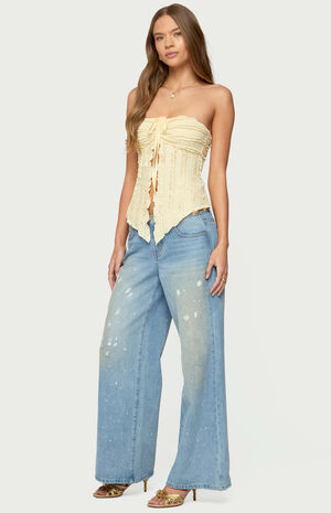 Textured Ruffle Split Front Top image number 5