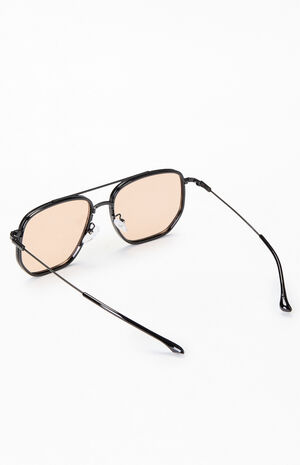 Black Jagger Aviator Sunglasses image number 2