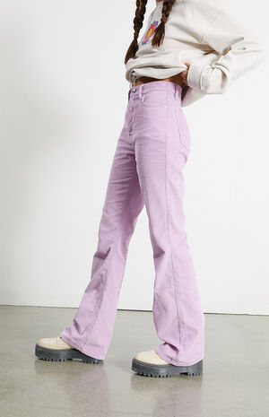 Purple Corduroy High Waisted Bootcut Jeans image number 4