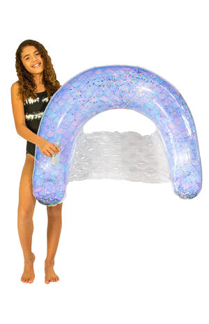 Inflatable Mermaid Collection Glitter Sun Chair image number 1