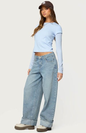 Stripey Layered Long Sleeve T-Shirt image number 4