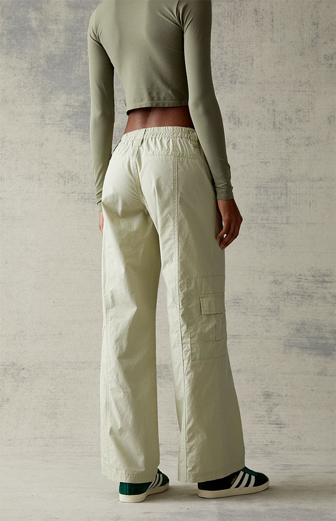 Pacsun Green Low Rise Cargo Puddle Pants | Pacsun