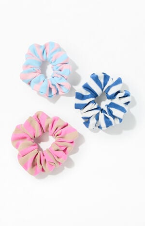 3 Pack Stripes Hair Scrunchies image number 1