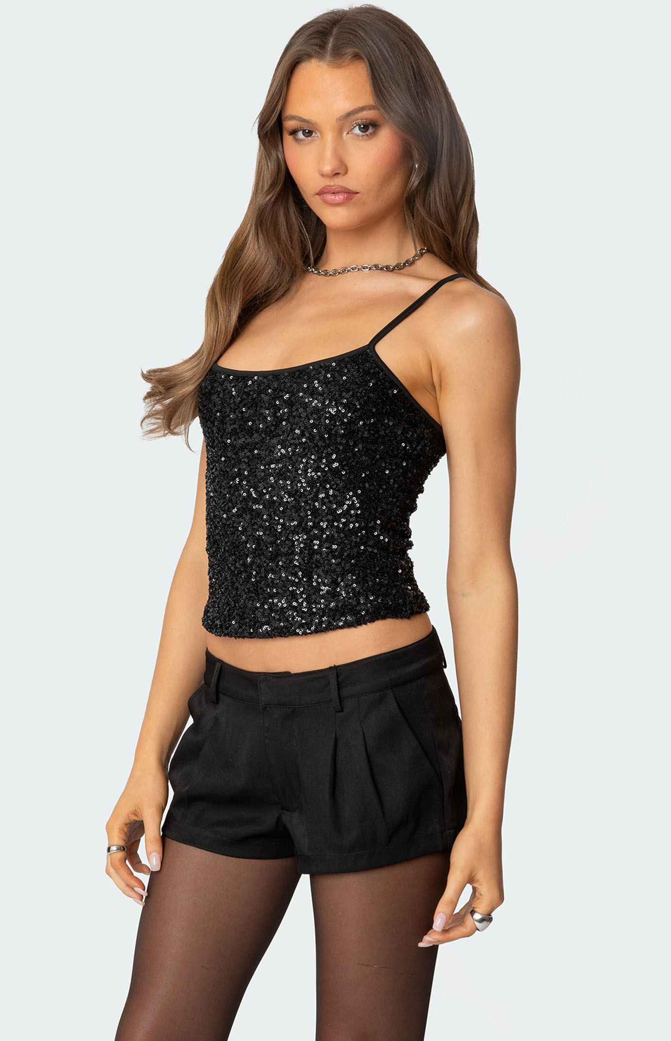 Edikted Celene Sequin Tank Top | Pacsun
