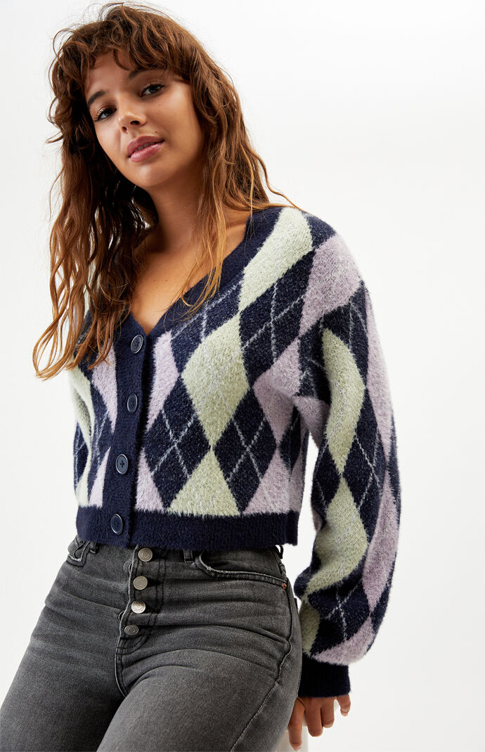 LA Hearts '90s Fuzzy Cardigan | PacSun