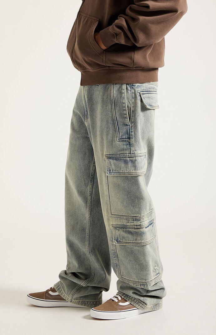 Pacsun Dylan Baggy Jeans Cargo Medium Blue Tint