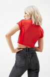 Red Russo Cropped Zip Up Jacket Red Russo Cropped Zip Up Jacket image number null