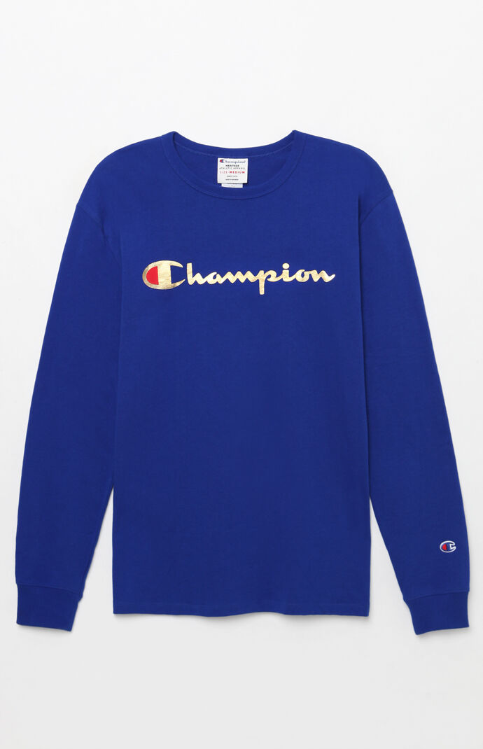 champion red blue and white sweatshirt