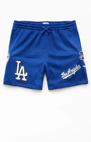 Kids LA Dodgers Mesh Basketball Shorts image number 1