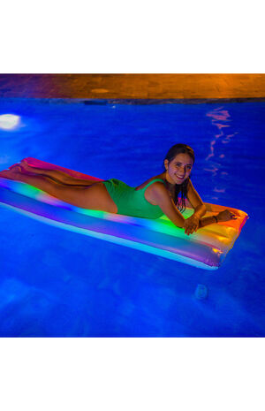 Classic Rainbow Illuminated LED Deluxe Pool Raft image number 2