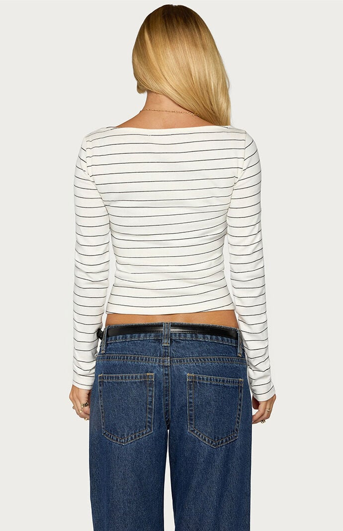 Edikted Tamarya Striped Long Sleeve Top