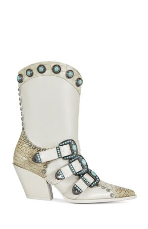 Women's Beige Balmoral Turquoise Booties image number 1