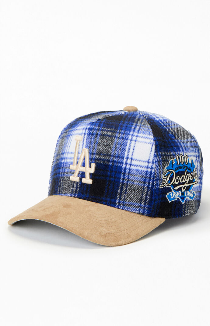 Mitchell & Ness MLB Plaid LA Dodgers 100th Anniversary Pro Snapback Hat