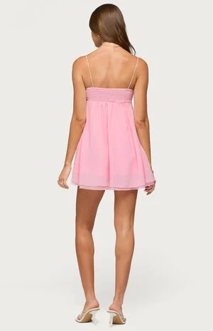 Ariellah Chiffon Babydoll Mini Dress image number 3