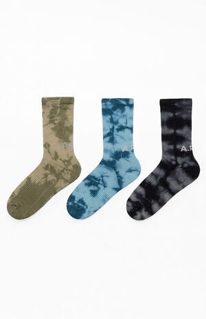3 Pack Tie Dye Crew Socks image number 2