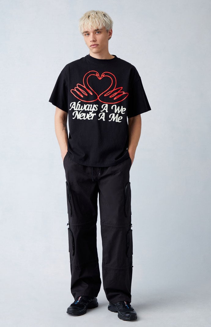 Image: Canvas Black Baggy Cargo Pants