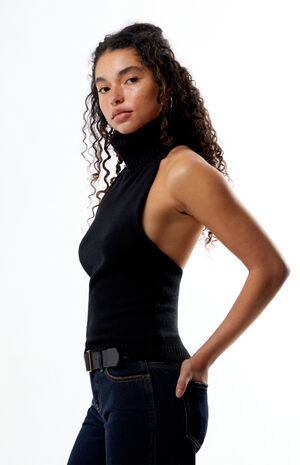 Open Back Halter Sweater Top image number 2