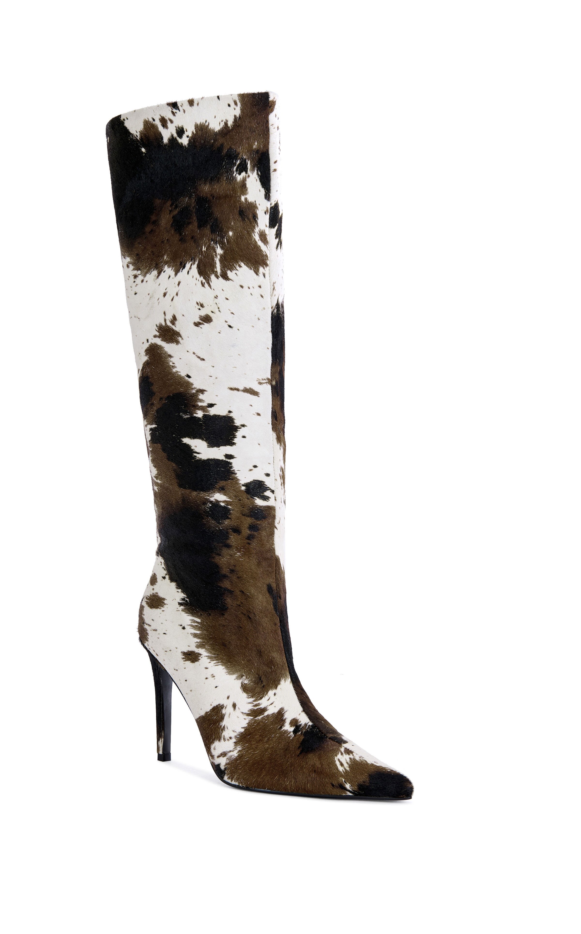 AZALEA WANG Women's Syreali Cow Hair Stiletto Boots