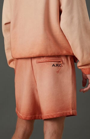 Active Burnt Orange Vintage Wash Heavyweight Fleece Sweat Shorts image number 4